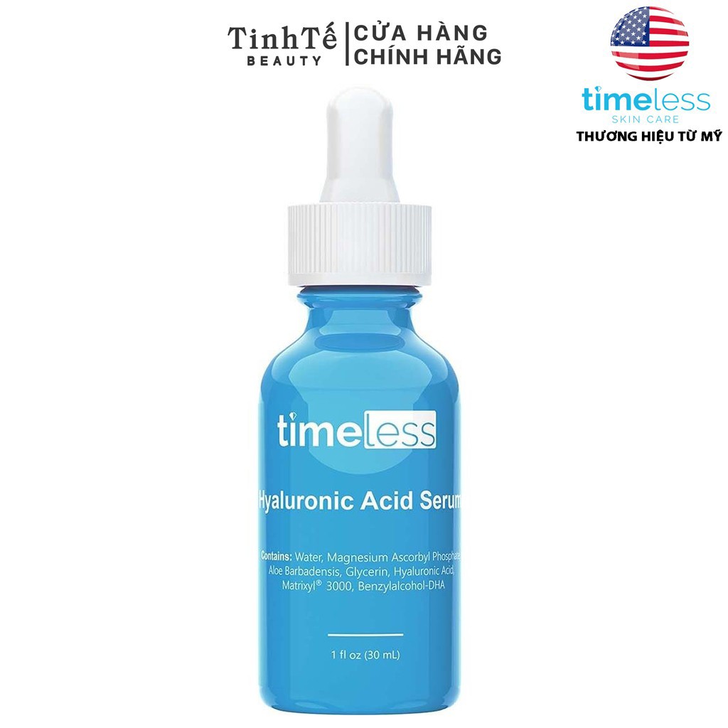 Tinh chất dưỡng ẩm làm sáng da Timeless Hyaluronic Acid + Vitamin C 30ml