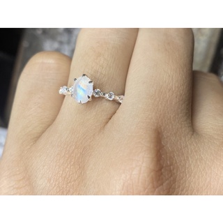 nhẫn bạc 950 đá moonstone!