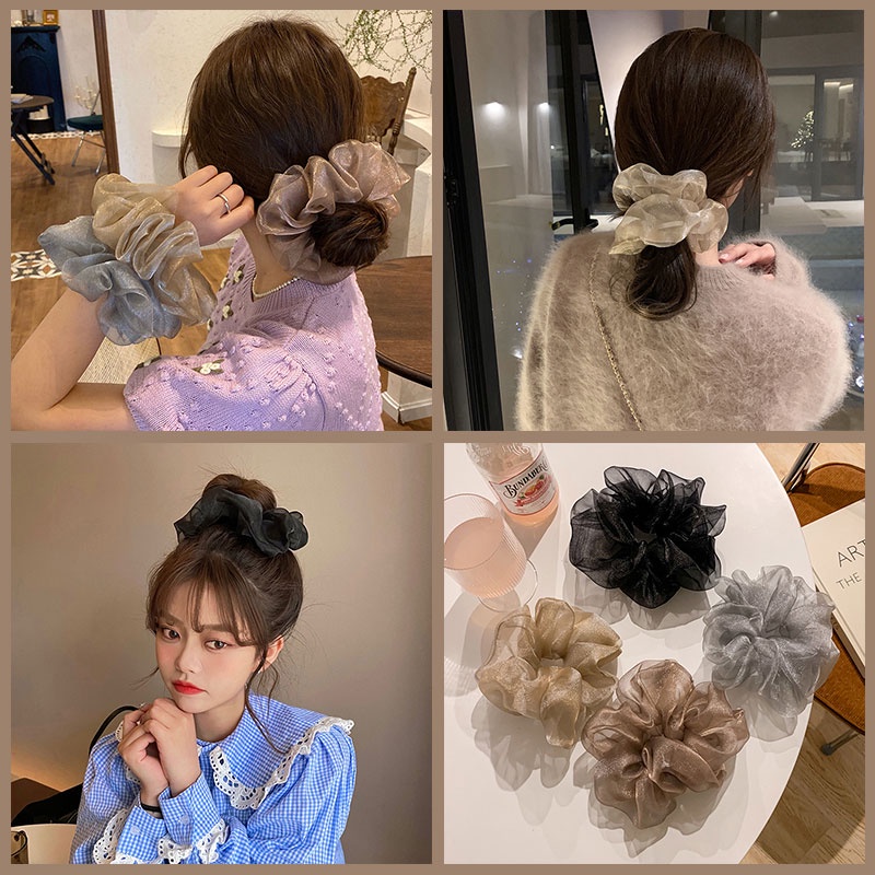 ✨✨Dây Buộc Tóc Vải Lưới Phong Cách Retro Hàn Quốc