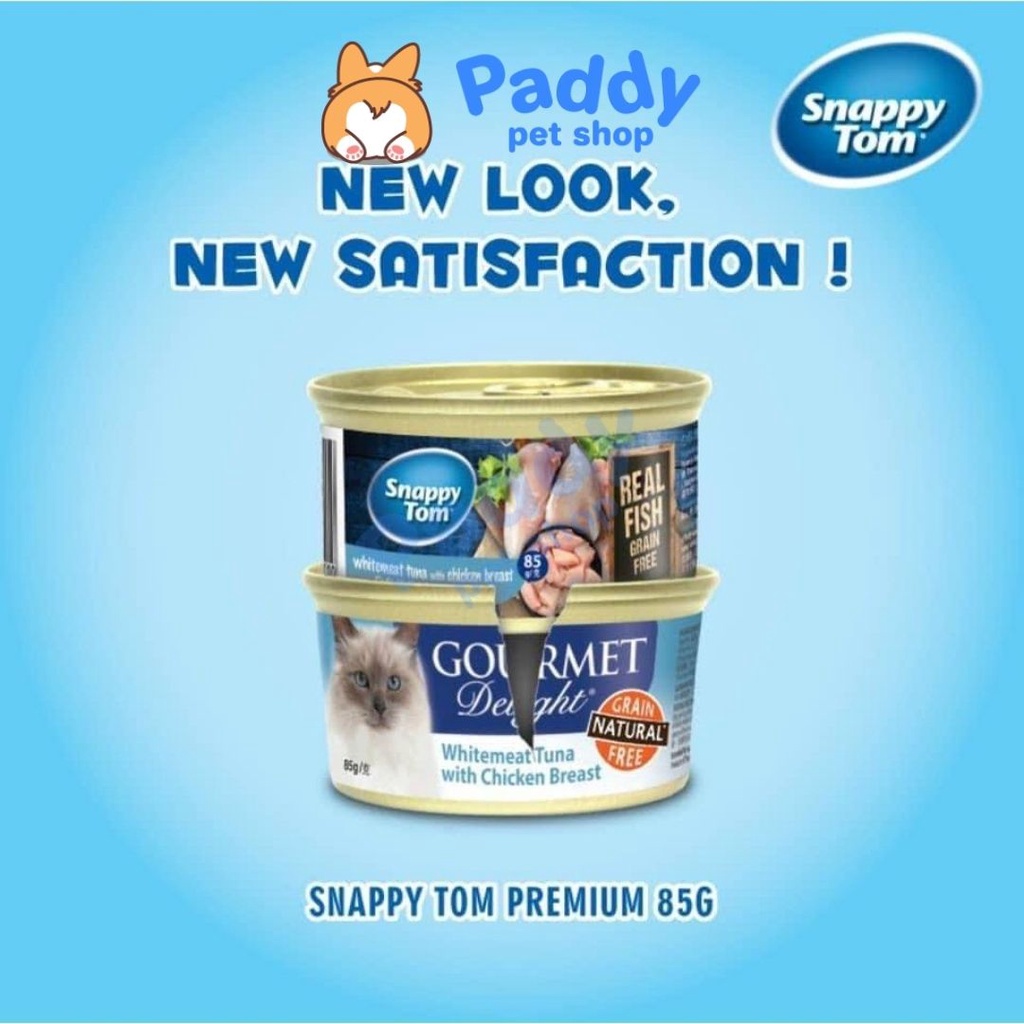 Pate Snappy Tom Premium Cho Mèo Mọi Lứa Tuổi (Lon 85g)