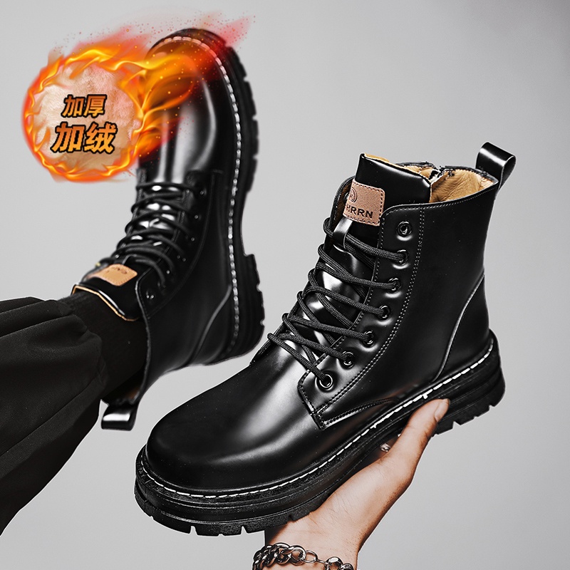 [ZY Martin boots Martin] Giày Bốt Nam. Giày Bốt Lót Len Cashmere Chống Thấm Nước Thời Trang Giày Boot Phong Cách Trẻ Trung Cá Tính Dành Cho Nam Giày Bốt Cổ Cao Thời Trang Dành Cho Nữ Áo Mưa Chống Thấm Nước Tiện Dụng Dép Quai Ngang Chống Trượt Thời Trang G