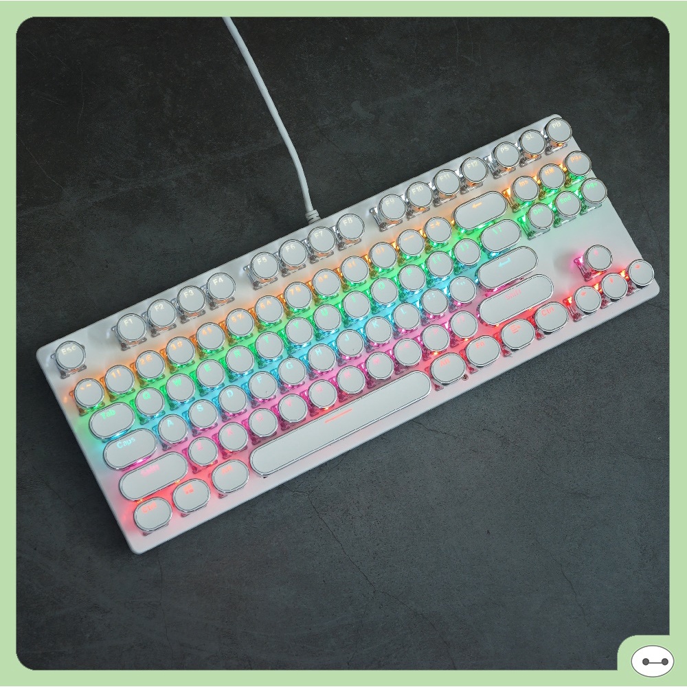 [Mã SKAMSALE03 giảm 10% đơn 200k] BÀN PHÍM CƠ GAMING TKL HJK G50 87 NÚT TRÒN LED RAINBOW