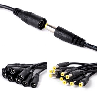 Dây nguồn DC 5.5*2.1mm - Loại thường và chống nước - Cặp dây jack đực và cái - Đen