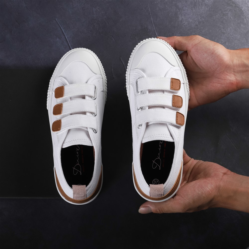 Giày Sneaker Chính Hãng Dincox/Coxshoes GE01 White Quai Dán