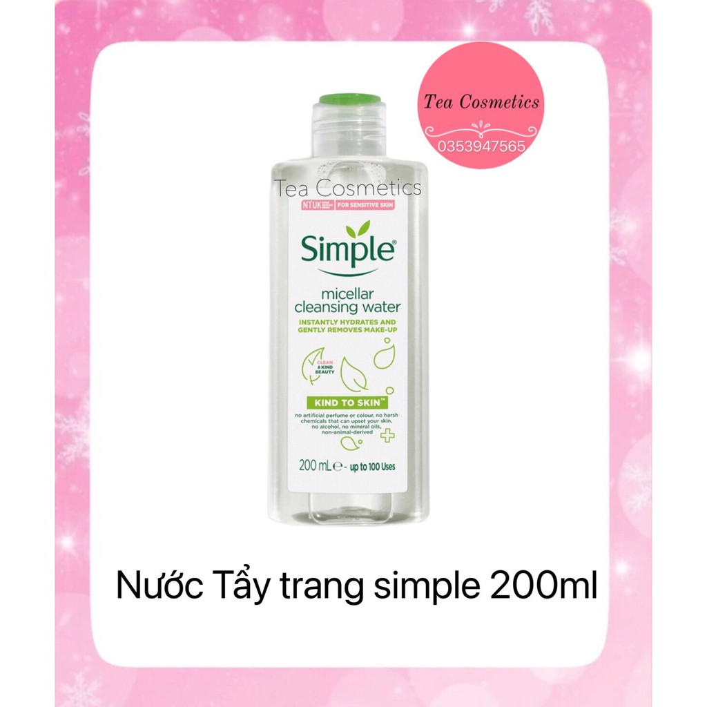 Nước Tẩy Trang Micellar Simple 200ml