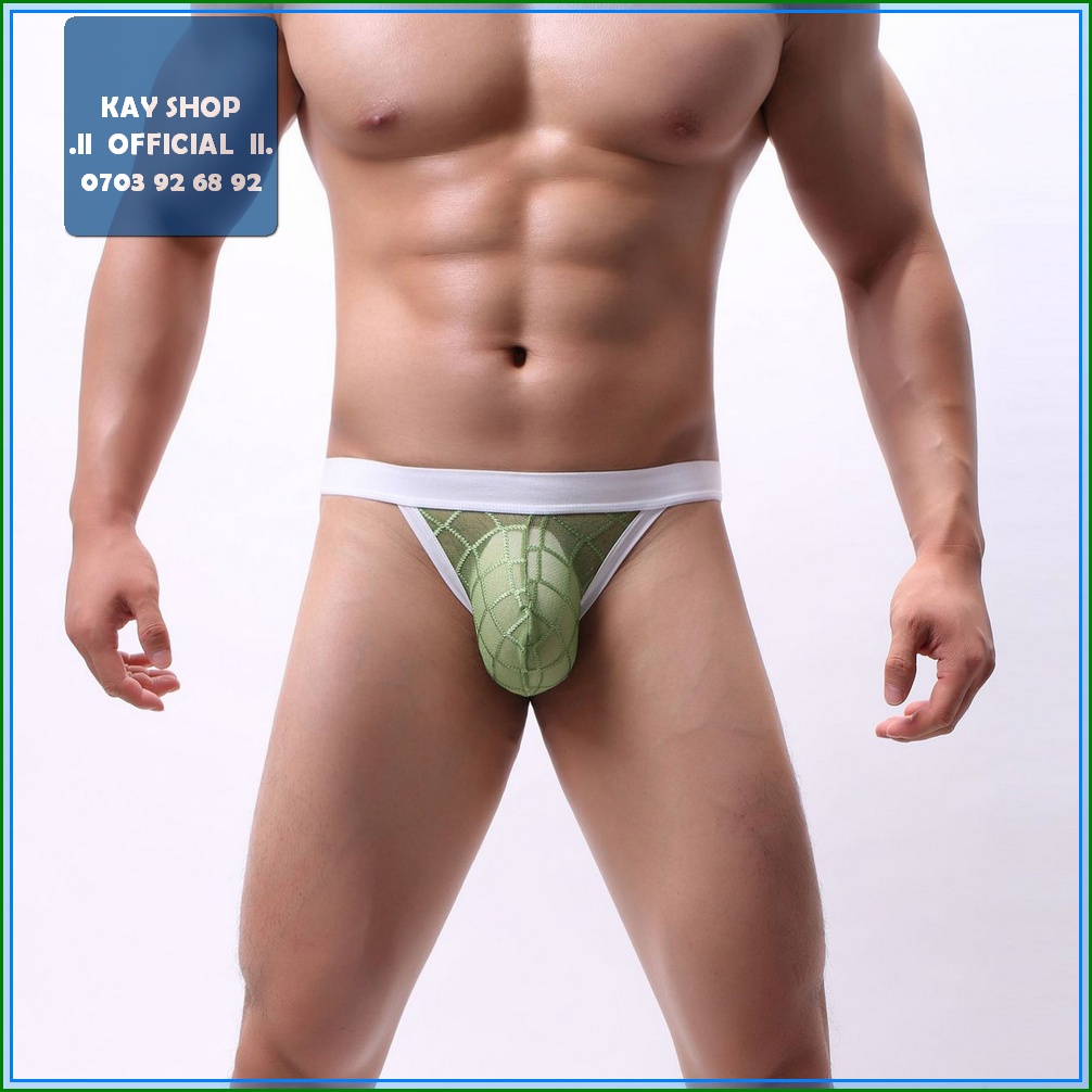 Quần lót lọt khe lưới sexy xuyên thấu khoe mông gợi cảm - Quần sịp nam viền quyến rũ