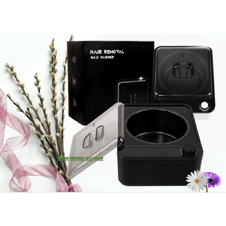 Combo Nồi nấu sáp chống dính + 200gr Sáp wax lông hương dừa (tặng kèm 5 que lấy sáp)