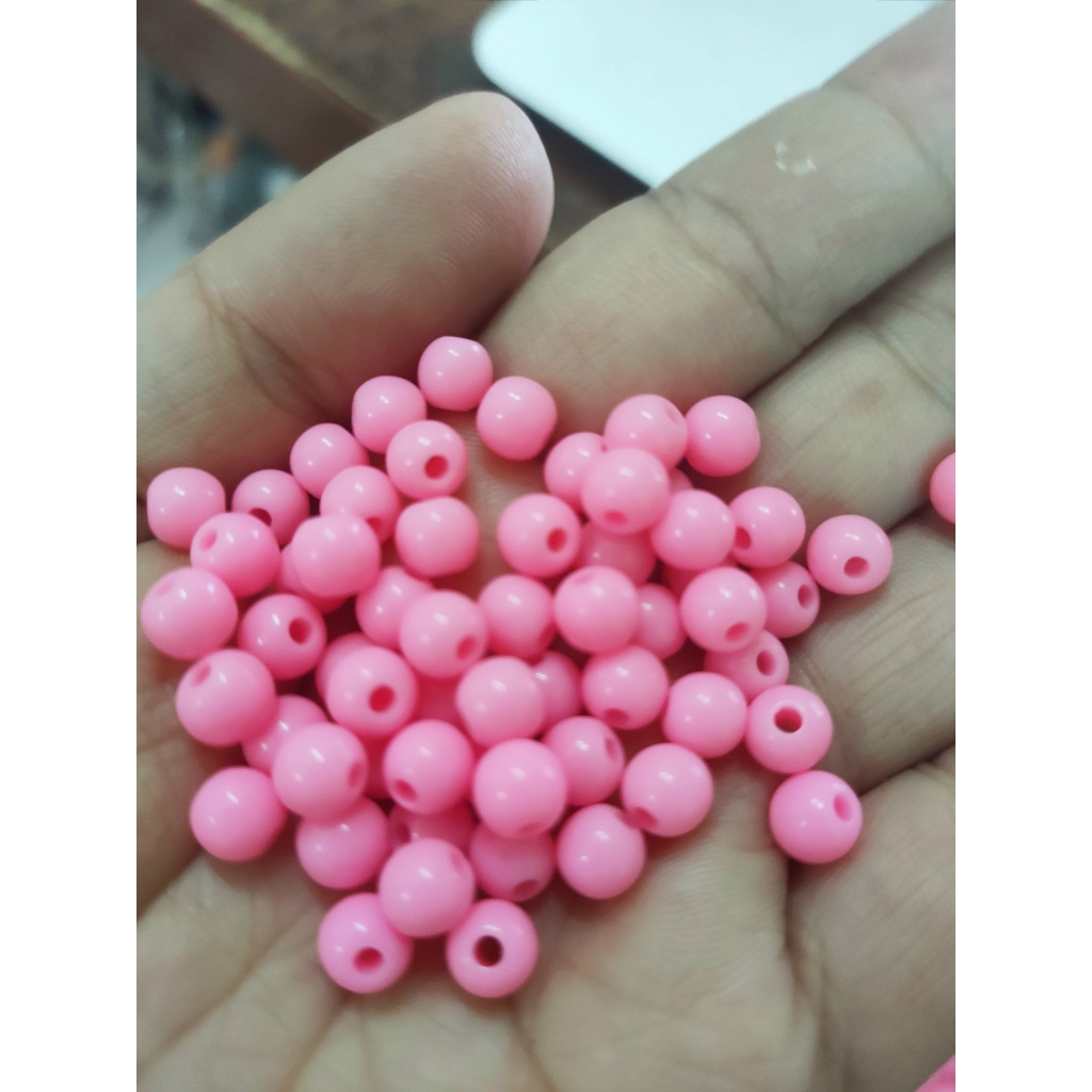 10gam hạt nhựa tròn size 6mm nhiều màu