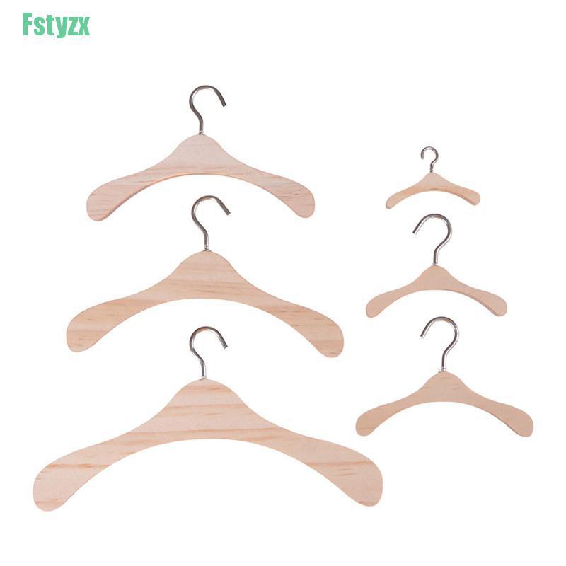 fstyzx Handmade All Doll Clothes Hanger Wood Furniture Coat Hanger Model Toy Gifts