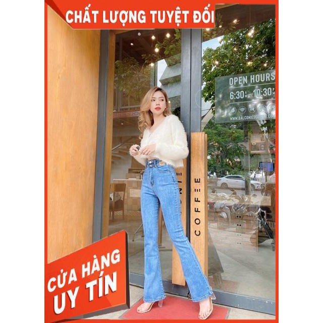 QUẦN JEANS LOE DÁNG DÀI LƯNG CAO 2 NÚT- ảnh thật shop chụp | BigBuy360 - bigbuy360.vn