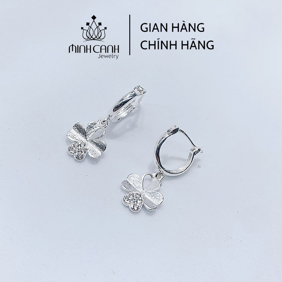 Bông Tai Bạc Cỏ 4 La Treo - Minh Canh Jewelry