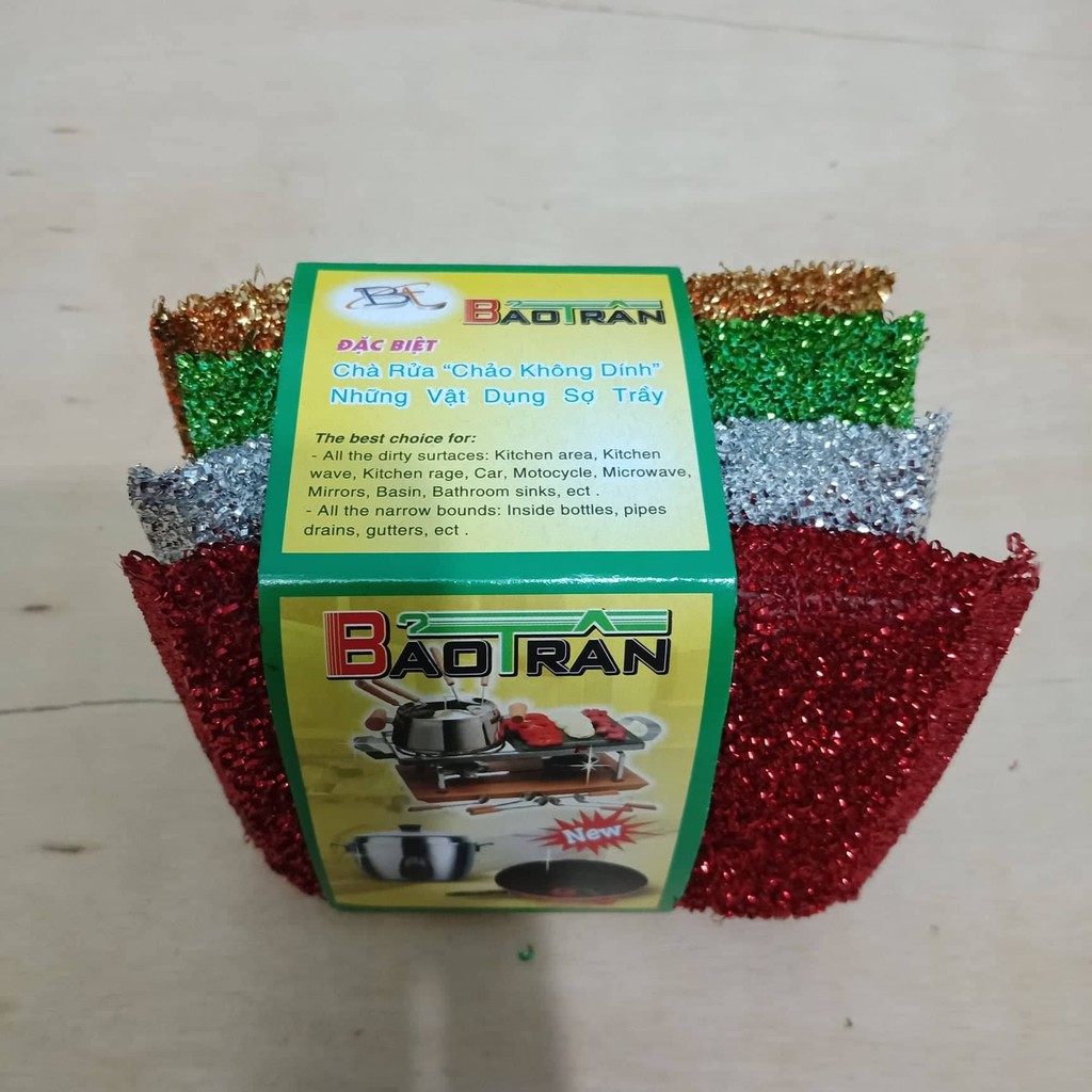 Combo 4 Miếng rửa chén bát cước kim tuyến (thường)