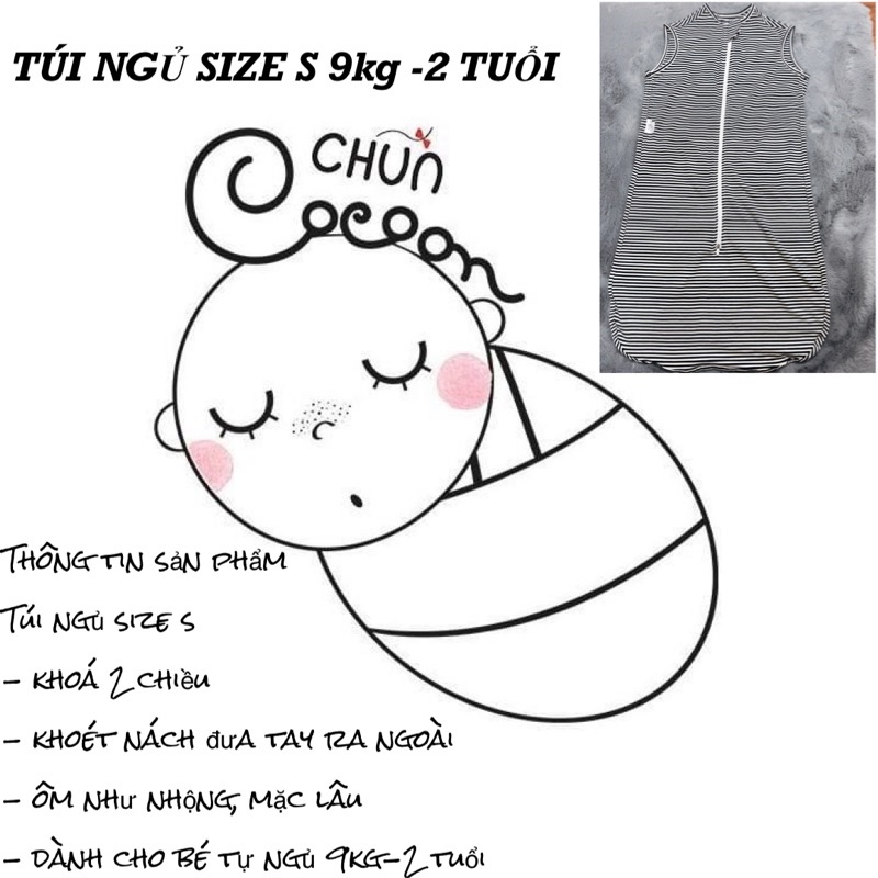 Túi Ngủ ( Nhộng XL)Chính Hãng CoCoon Giúp Bé Ngủ Ngon, An Toàn Khi Ngủ