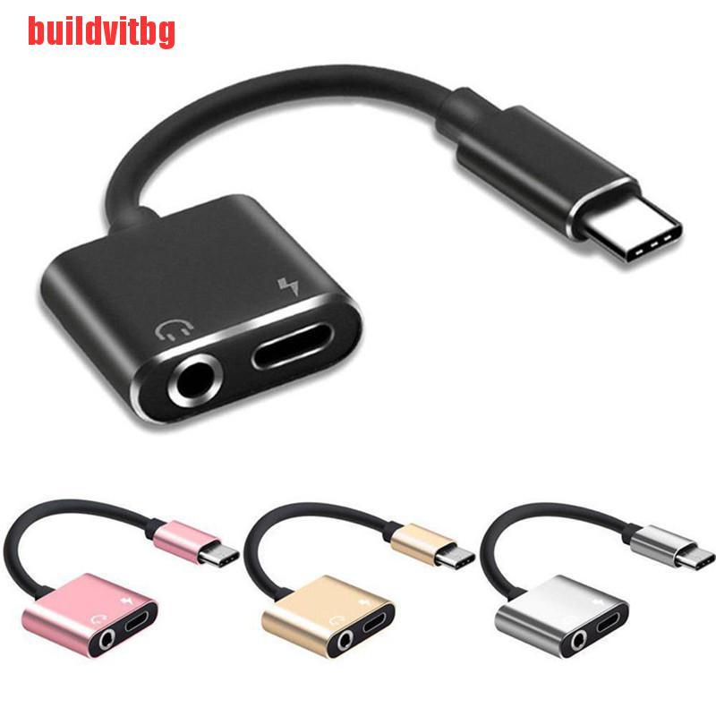 Dây Cáp Sạc Chuyển Đổi Tai Nghe 2 Trong 1 Type-C Sang 3.5mm Aux Usb Cvq