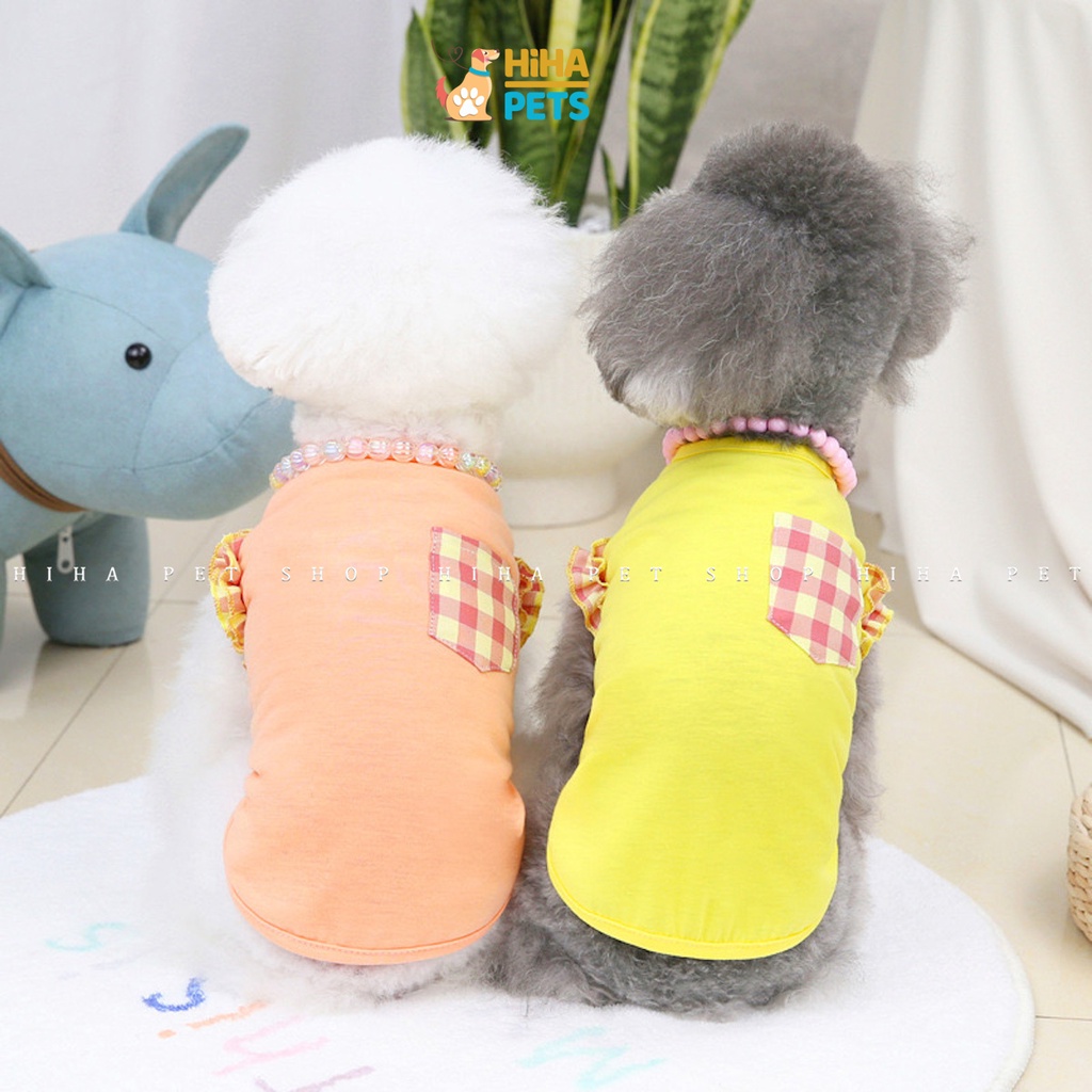 Áo Thun Cho Chó Mèo Vải Cotton Mát Mẻ Quần Áo Thú Cưng Dễ Thương Mùa Hè Hihapet.