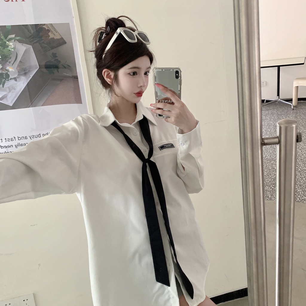 [Mã BTS23 giảm đến 30k đơn 150k] Áo Kiểu Dáng Rộng Phong Cách Cổ Điển Thời Trang Mùa Thu Mới Cho Nữ