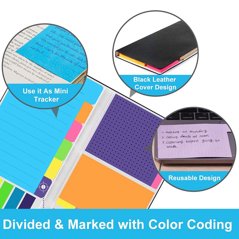 Bộ Sổ Ghi Chú 6 Tờ 432 Cỡ Nhỏ Nhiều Kích Cỡ Có Keo Dính Nhiều Kích Thước