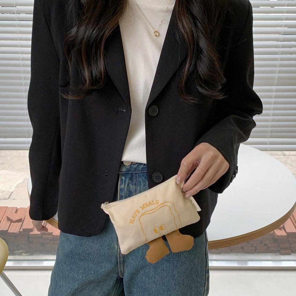 Ví Canvas Đựng Tiền Xu Họa Tiết Hamburger Sáng Tạo Tiện Lợi