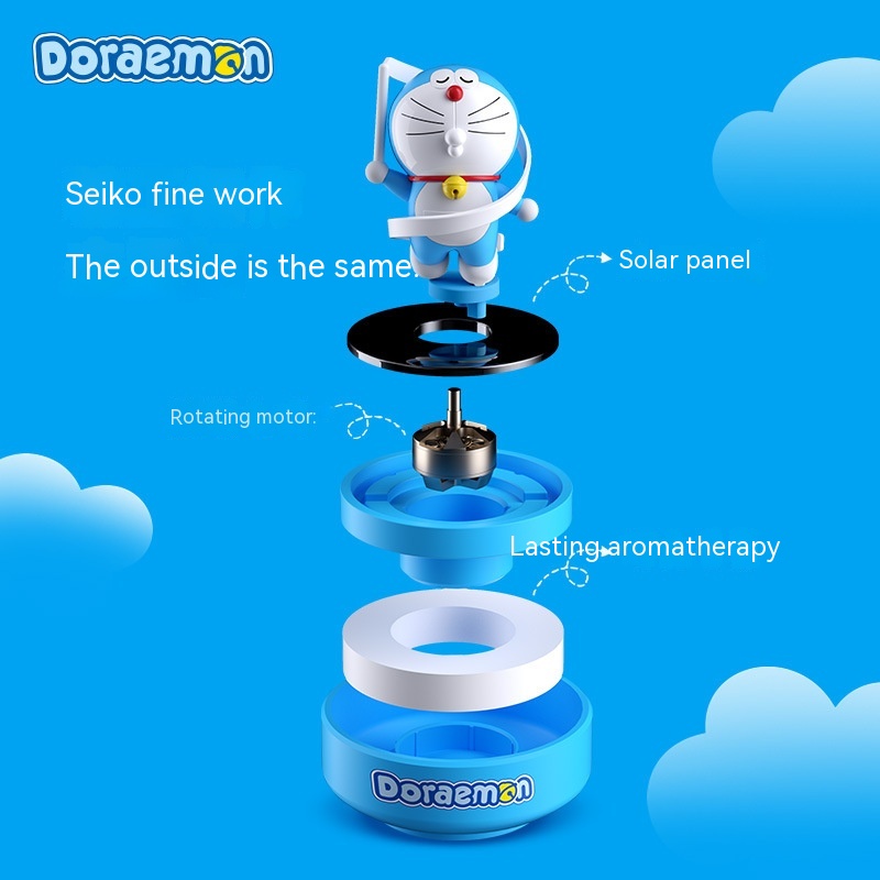 Doraemon Trang Trí Xe Hơi Sử Dụng Năng Lượng Mặt Trời Hình Doremon Đáng Yêu tự động xoay đồ trang trí xe hơi