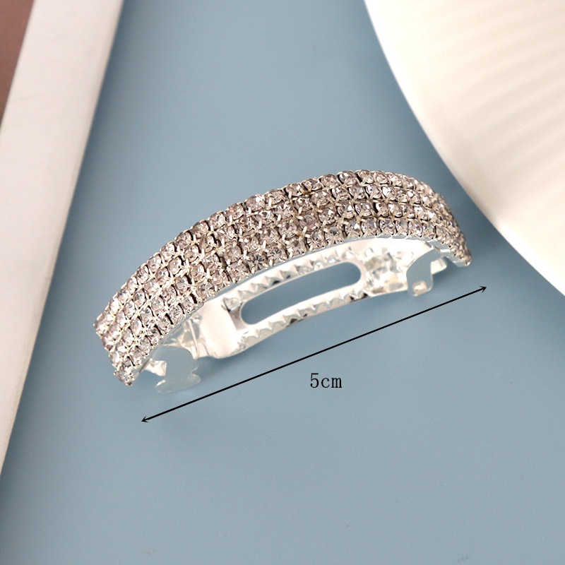 Giá Đỡ Kẹp Tóc Đuôi Ngựa Bằng Hợp Kim Đính Đá Lấp Lánh Cho Nữ