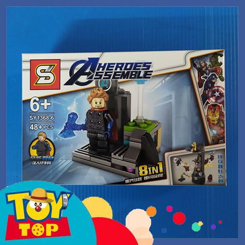 [Một hộp lẻ] Siêu anh hùng đại chiến tháp Avengers Non - lego Marvel Minifigures SY SY1368 (Iron man, Thor, Hulk,....)