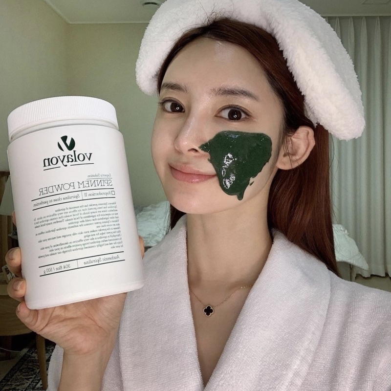 Mặt nạ Volayon Powder tảo xoắn - cấp nước - bùn khoáng Spinem Hyaloten Stoquiren Powder