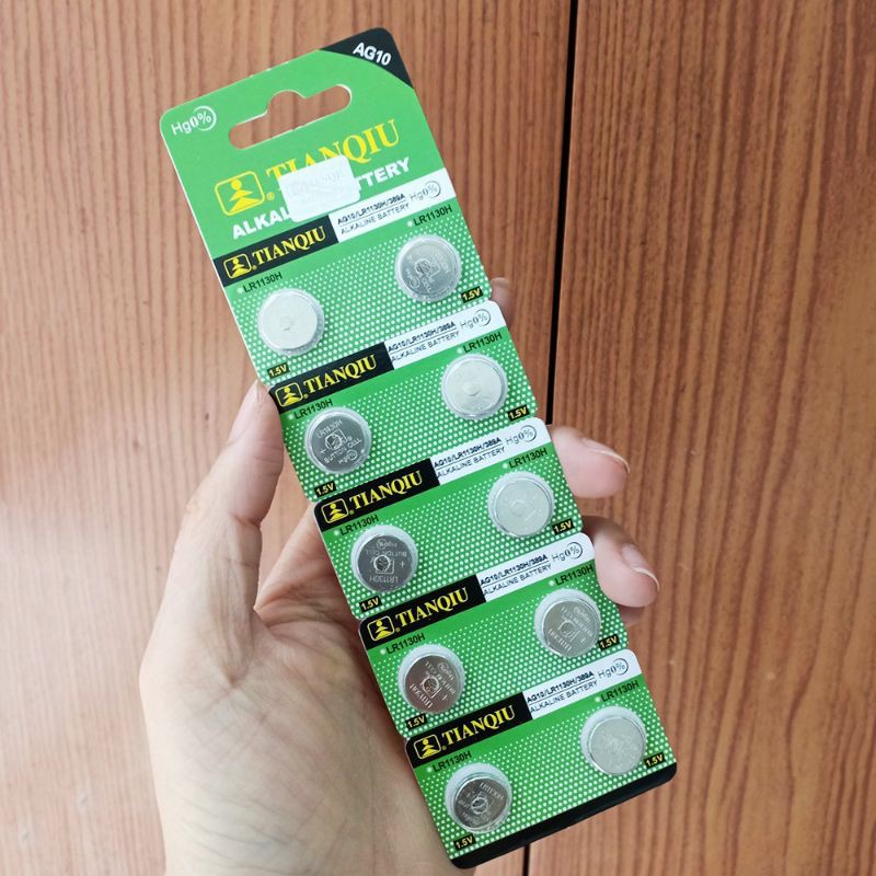 Vỉ Pin Hạt Nút 10 viên AG10