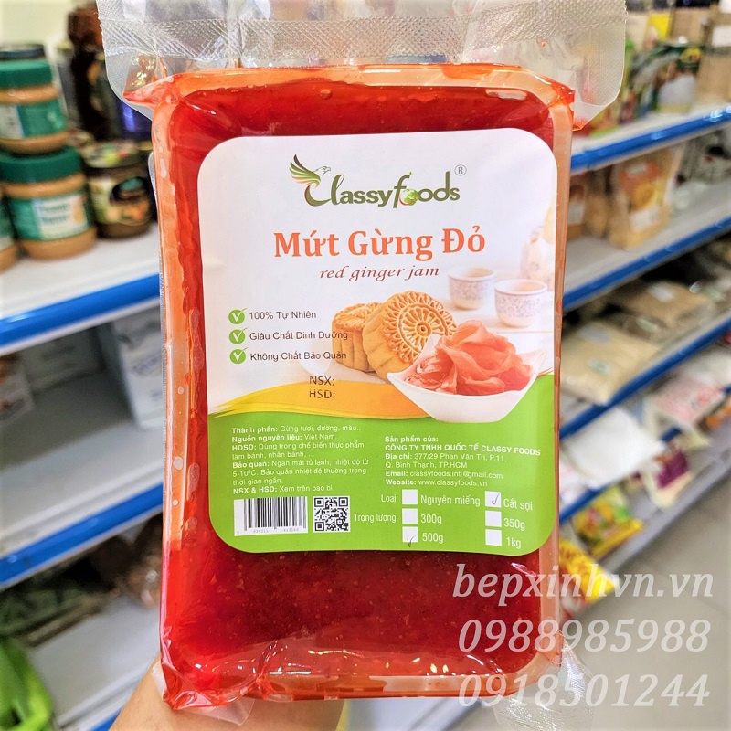 Mứt gừng đỏ cắt sợi Classyfoods