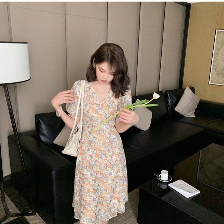 [Mã HANGXINH1 giảm 50k đơn tối thiểu 200k] Váy hoa nữ mẫu mới phong cách vintage hàng Quảng Châu cao cấp V125 (KÈM ẢNH T | BigBuy360 - bigbuy360.vn