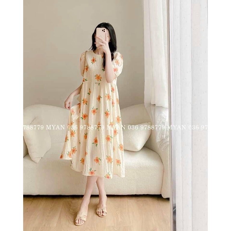 Đầm Bầu Váy Bầu Mùa Hè Hoa Nhí Thiết Kế Xinh Xắn