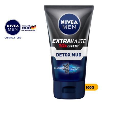 Sữa rửa mặt NIVEA MEN Detox Mud bùn khoáng giúp sáng da & mờ thâm mụn (100g)