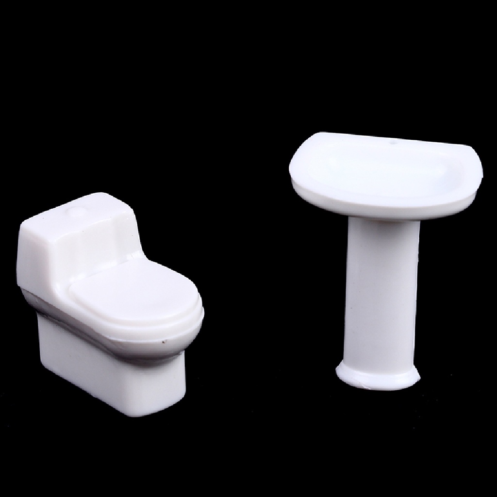 1 Bộ Mô Hình Bồn Tắm Toilet Độc Đáo Trang Trí Nhà Búp Bê