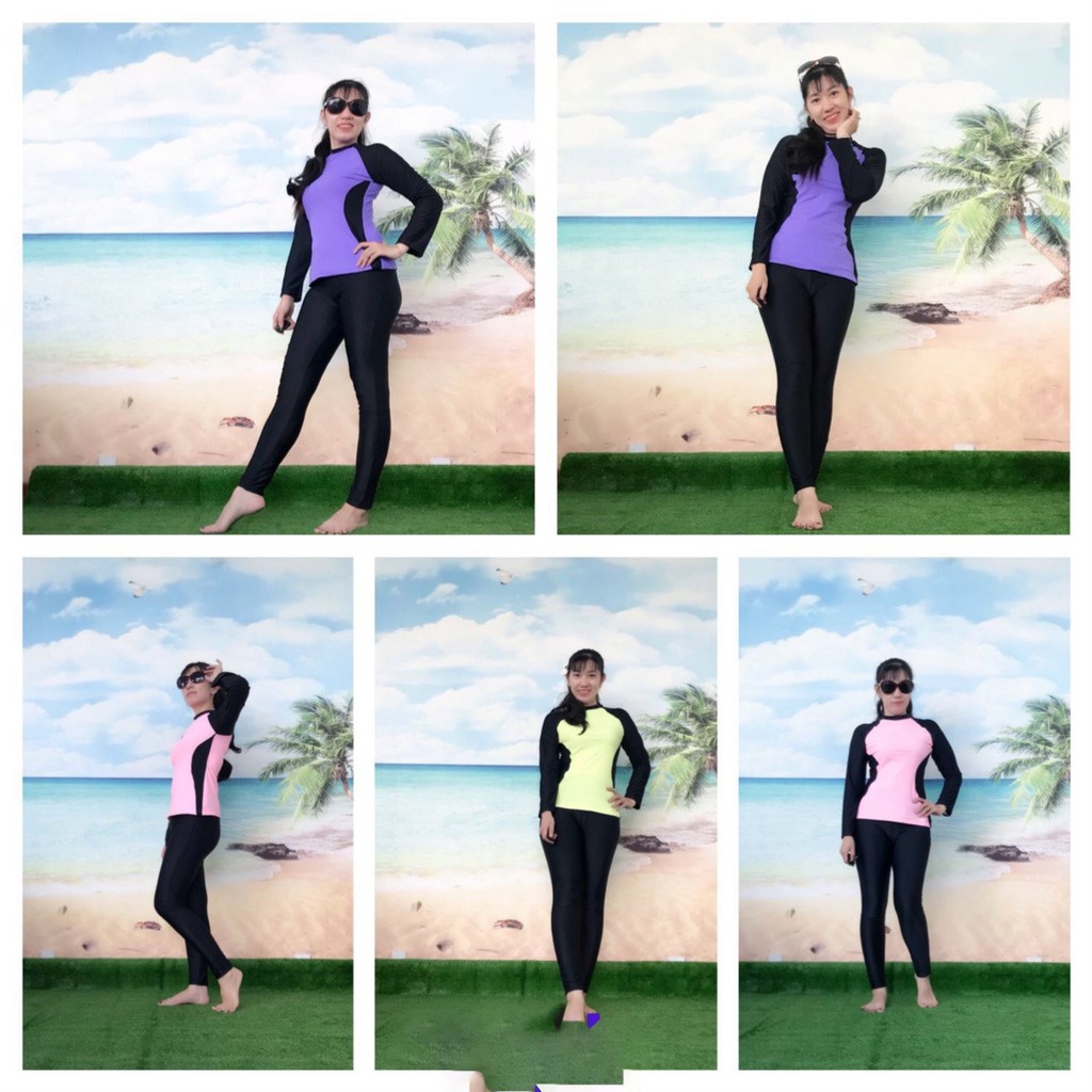 Đồ bơi nữ kín đáo quần dài tay dài dành cho học sinh thun lạnh DBN011 | BigBuy360 - bigbuy360.vn