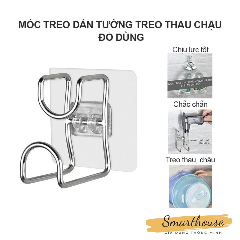 Kẹp dán thau chậu, rổ giá, đồ dùng - Kẹp dán dính tường tiện lợi tiết kiệm diện tích nhà bếp