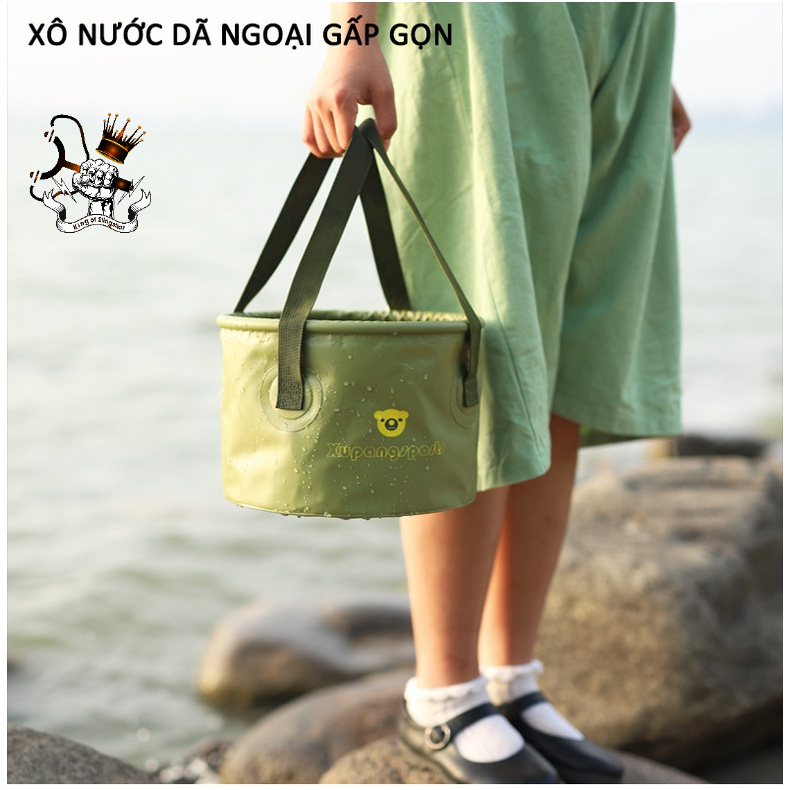 Xô đựng nước dã ngoại gấp gọn du lịch cắm trại rất tiện dụng, dễ dàng mang theo - DCP19