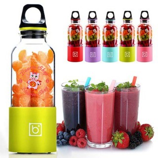 🍍XAY ĐƯỢC ĐÁ🍍 Máy Xay Sinh Tố, Máy Xay Sinh Tố Cầm Tay Mini Sạc Pin 4 Lưỡi BINGO JUICER CUP 500Ml