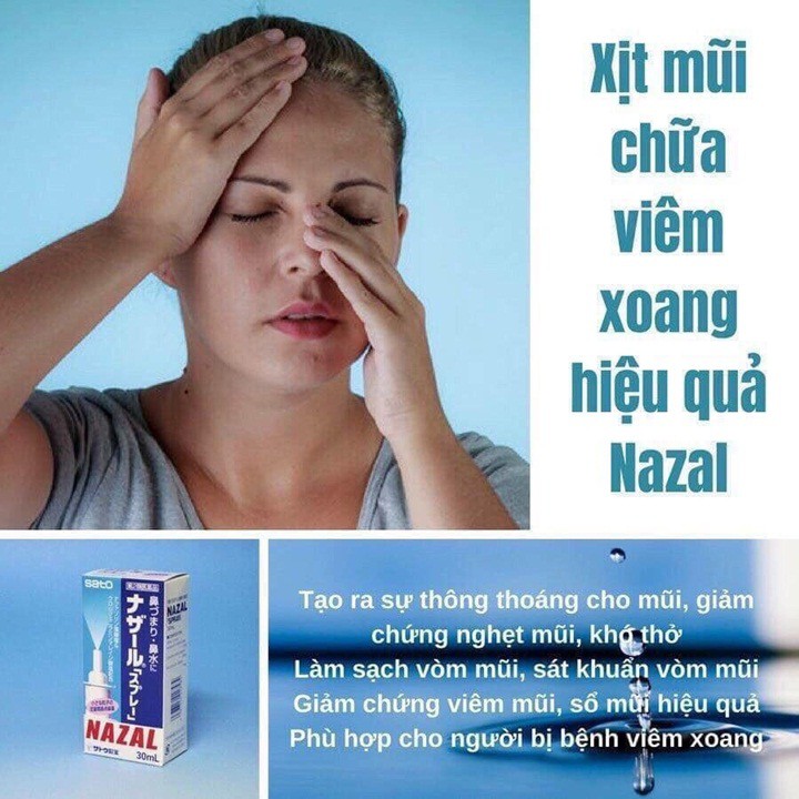 Xịt Ngạt Mũi, Sổ Mũi, Viêm Xoang Nazal 30ml Nhật Bản