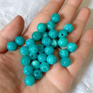 50gr hạt nhựa giả đá 10mm màu xanh ngọc - Tầm 90 hạt