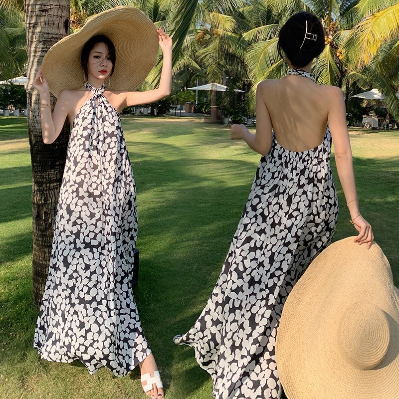 Đầm Hai Dây Đi Biển Dáng Rộng Thời Trang Xinh Xắn Cho Nữ