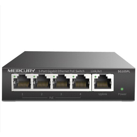 Switch 5 Full Gigabit POE 65W Mercury SG105PL vỏ thép