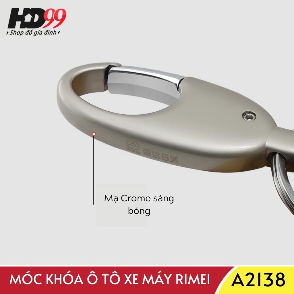 Móc Khóa Ô tô Xe Máy RIMEI A2138-2 | Hàng Cao Cấp Từ Thép Chuyên Dụng Mạ Crome Sáng Bóng Phong Cách Đơn Giản Lịch Lãm