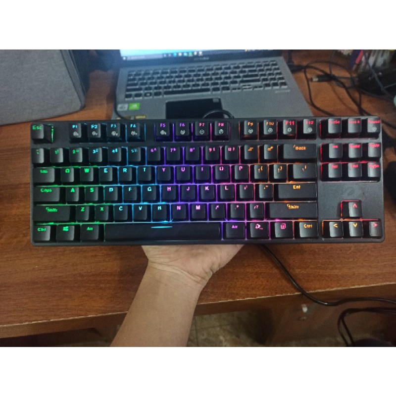 Bàn phím cơ 2nd EK87(hồng-trắng-đen)Multi led TKL 87key