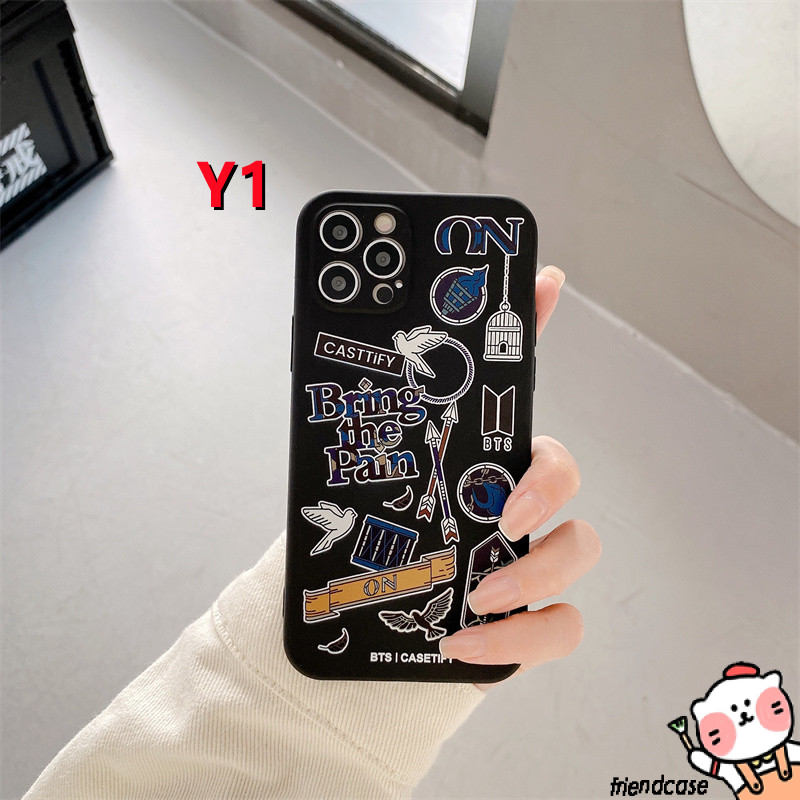 iPhone 7Plus 11 8Plus 6 6s  Plus Case BTS BT21 CASETIFY Label Case iPhone 7 8 11 12 Pro Max XR X XS MAX SE 2020 Straight Edge Soft TPU Cover