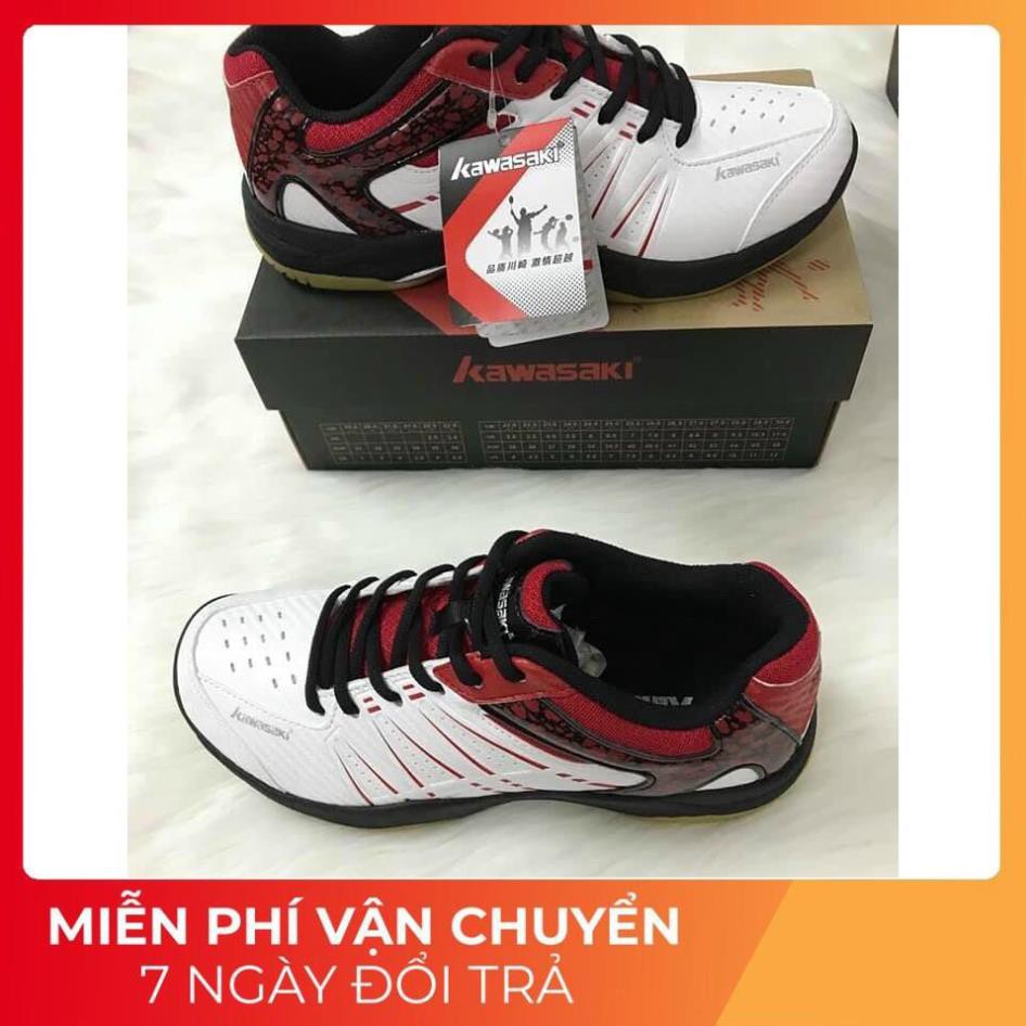Giày Bóng Chuyền, Giày Cầu Lông 🎁Tặng Tất Yonex🎁 Kawasaki K063 chính hãng màu trắng đỏ