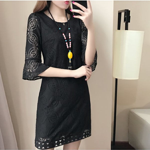 Đầm nữ tay lửng phối ren phong cách thời trang | BigBuy360 - bigbuy360.vn