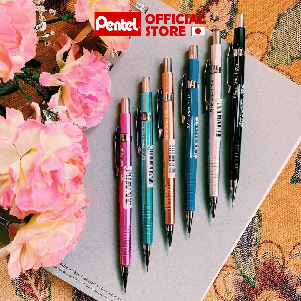 Bút chì kim Pentel P205| Vỏ Kim Loại| Kích Cỡ Ngòi 0.5mm