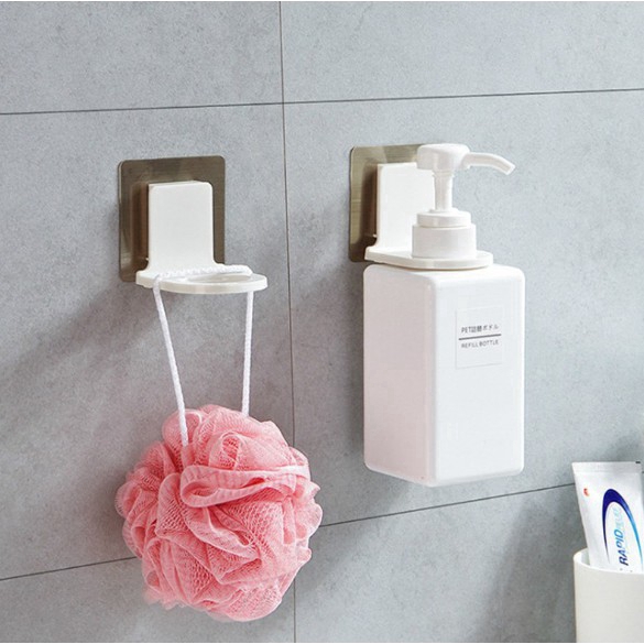 Self Adhesive Soap Bottle Storage Hanging Hook/ Wall Mounted Bathroom Shampoo Holder/ Moisture-proof Waterproof Suction Cup Hanging Bracket