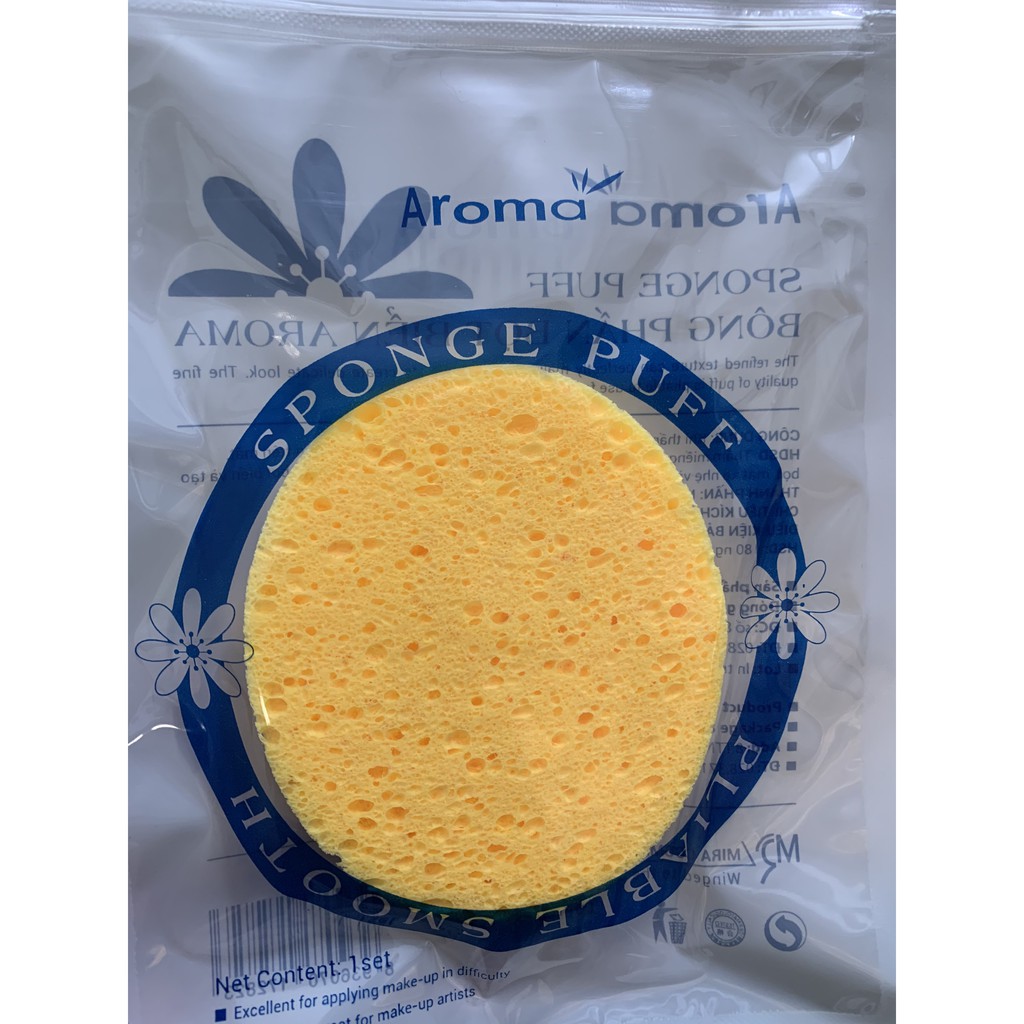 Bông Rửa Mặt Bọt Biển Massage Aroma Sponge Puff Hàn Quốc 7g
