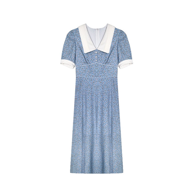 Đầm Cổ Chữ V In Họa Tiết Phong Cách Retro Pháp Thời Trang Mùa Hè Cho Nữ 2022