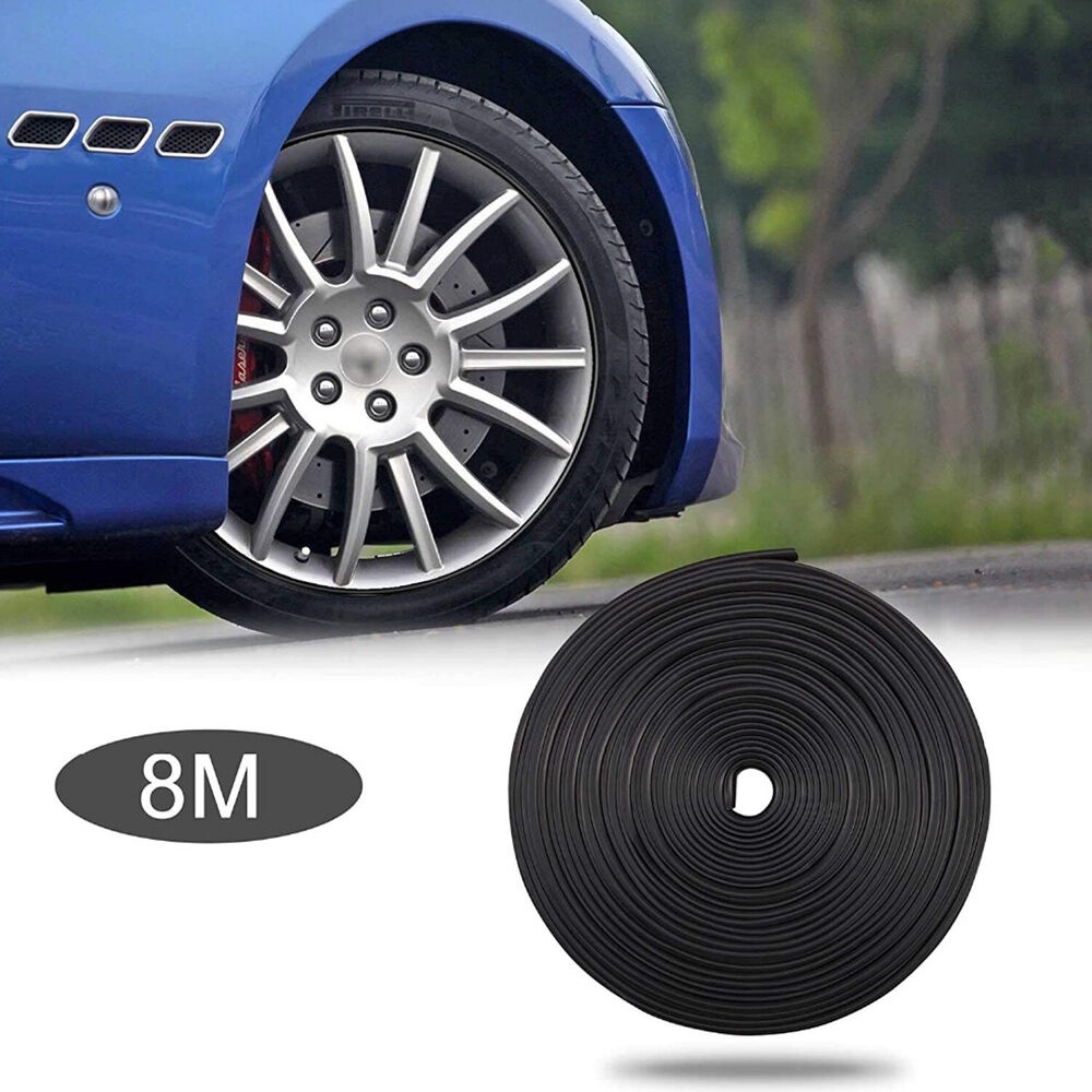8m Bảo vệ vành xe Bảo vệ lốp Bảo vệ lốp cao su Keo dán-Màu đen